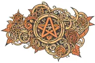 pagan symbols intertwined tattoo design idea