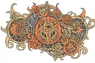 pagan symbols intertwined tattoo design idea
