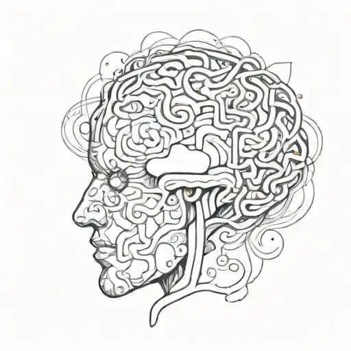 adhd brain tattoo design idea