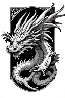 eastern European dragon flying wrapped loosely tattoo design idea