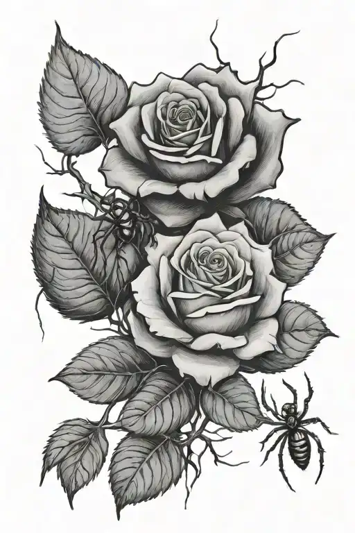 856+ Rose And Spider Tattoo Ideas - BlackInk AI