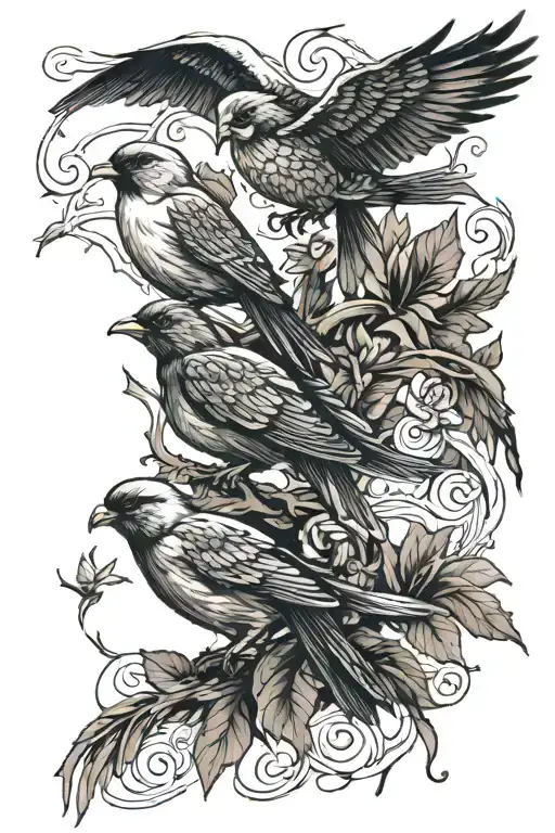 Matthew 6:26-30: "Look at the birds of the air; they do not sow or reap or store away in barns, and yet your heavenly Fa tattoo design idea