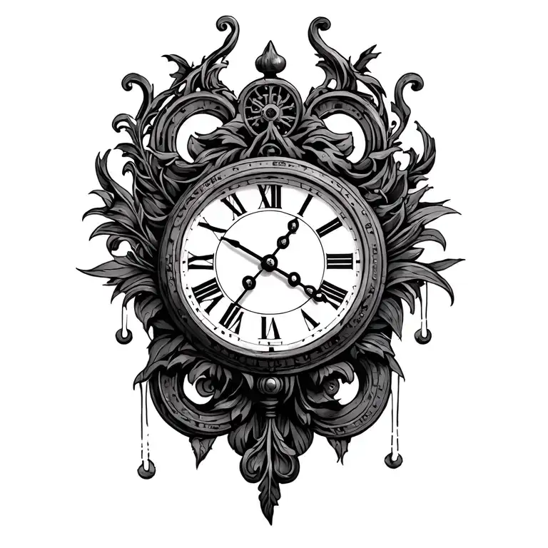 Old Clock tattoo design idea