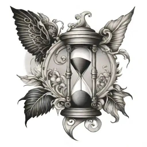infertility baby hourglass time tattoo design idea