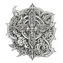 catholic chi ro tattoo design idea