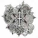 catholic chi ro tattoo design idea