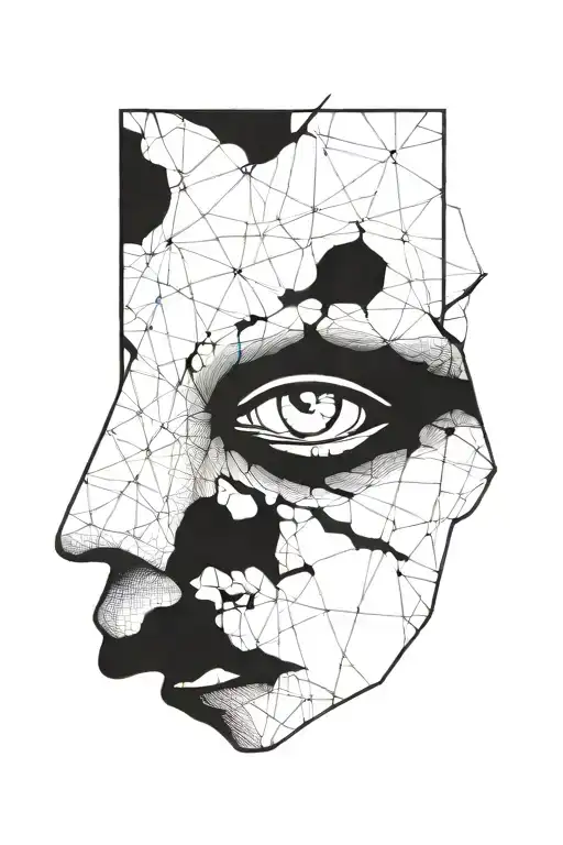 small creepy face disgusting evil scary tattoo design idea