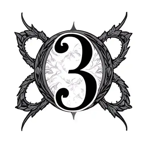 name qylon and number 3 halo symbolizing the client's love tattoo design idea