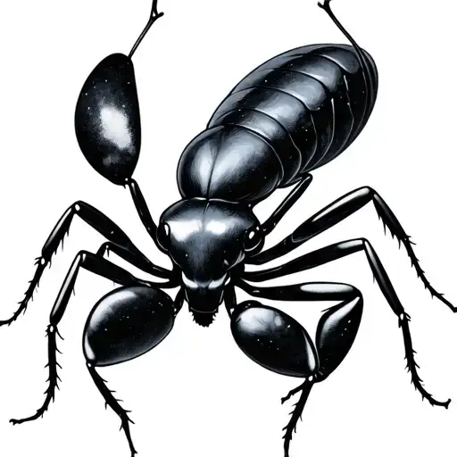 WORLD AND DELICATE ANT tattoo design idea