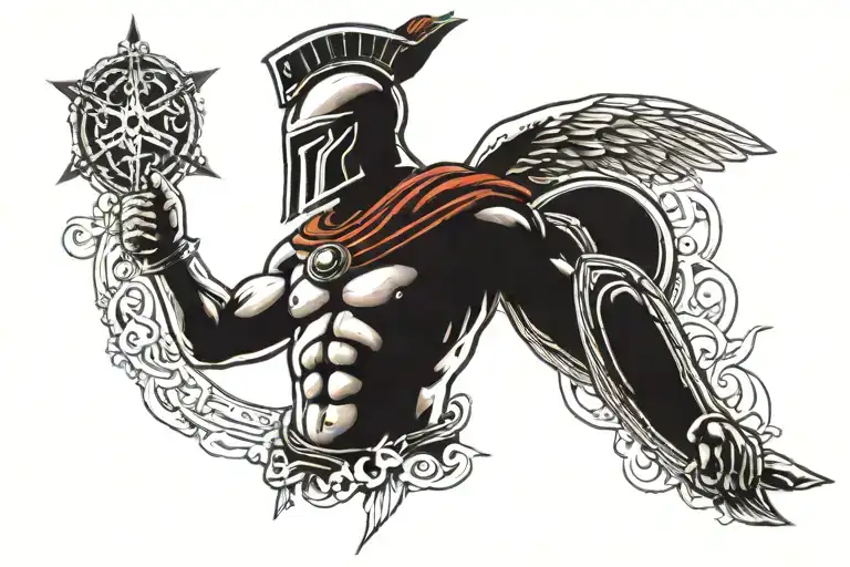 Spartan and bible verse tattoo design idea
