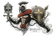 Spartan and bible verse tattoo design idea