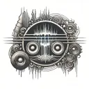 audio waveform design incorporating tattoo design idea