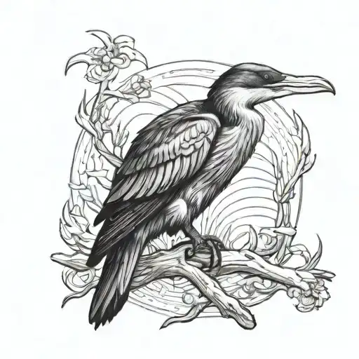 cormorant tattoo design idea