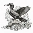 cormorant tattoo design idea