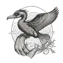 cormorant tattoo design idea