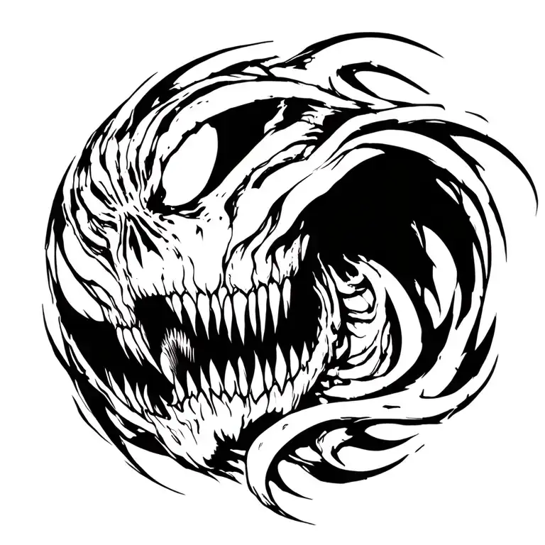 symbiote taking over my body tattoo design idea