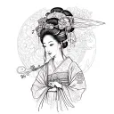a japanese geisha tattoo design idea