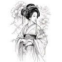 a japanese geisha tattoo design idea