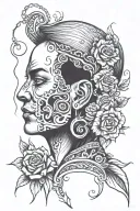 350 going down the ear horizontally   tattoo design idea