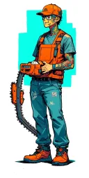 chainsaw man anime colorfull tattoo design idea