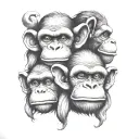 3 wise monkeys tattoo design idea