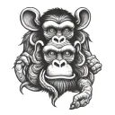 3 wise monkeys tattoo design idea