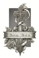 Roman's 8:11 bible verse intertwined tattoo design idea