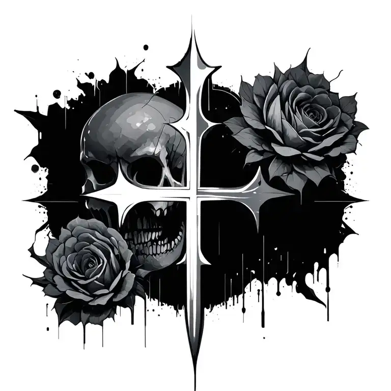 Cybersigilism Cross tattoo design idea