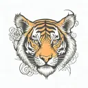 tiger head tattoo design idea