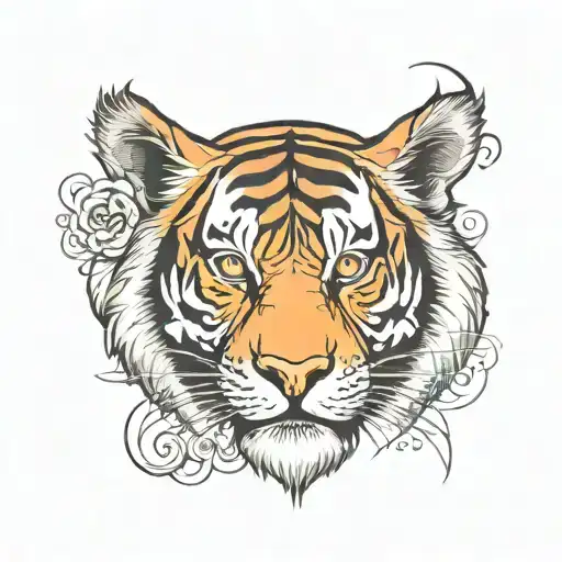 tiger head tattoo design idea