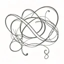 number 8 at the same time infinity sign intertwined tattoo design idea