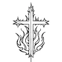 god being your guidance your strength and your support being with you even in the flames, incorporating a cross tattoo design idea