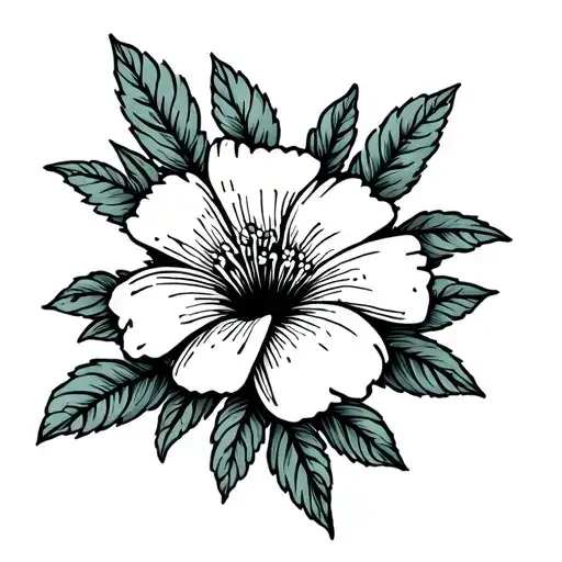 stamp style fine line tattoo with the national flower of El Salvador in a botanical style  tattoo design idea