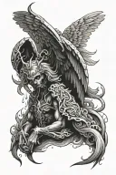 evil angel tattoo design idea