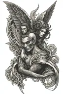 evil angel tattoo design idea