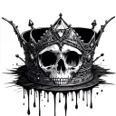 beautiful disaster sketched into a gothic crown an a diamond with drip tattoo design idea