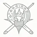 Waylon logo on waving u s flag intertwined tattoo design idea