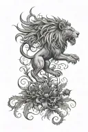 Rampant Lion and a Thistle tattoo design idea
