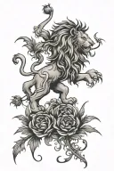 Rampant Lion and a Thistle tattoo design idea