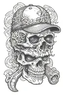 Atlanta Braves A with Skull tattoo design idea