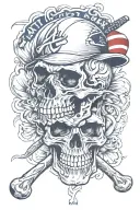 Atlanta Braves A with Skull tattoo design idea