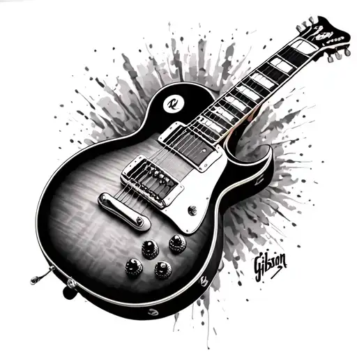 Gibson Les Paul electric guitar tattoo design idea