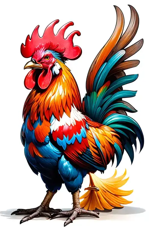 fighting game rooster  tattoo design idea