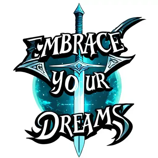 "Embrace your dreams" final fantasy 7 buster sword tattoo design idea
