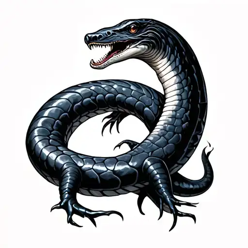 Electric eel eating its own tail tattoo design idea