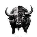 half man and half buffalo tattoo design idea