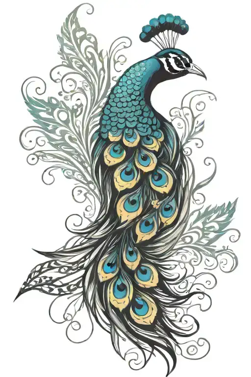 peacock feather tattoo design idea