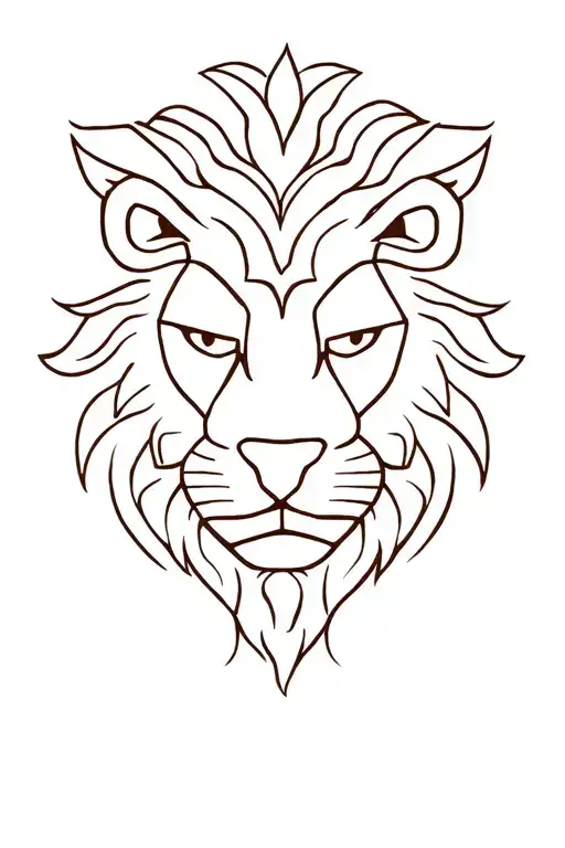 Sri Lankan mask with a lion tattoo design idea