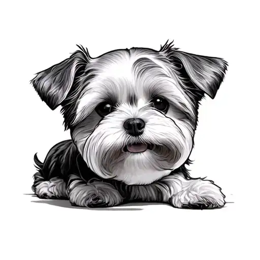 maltese dog mad cute tattoo design idea