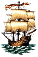 galleon tattoo design idea